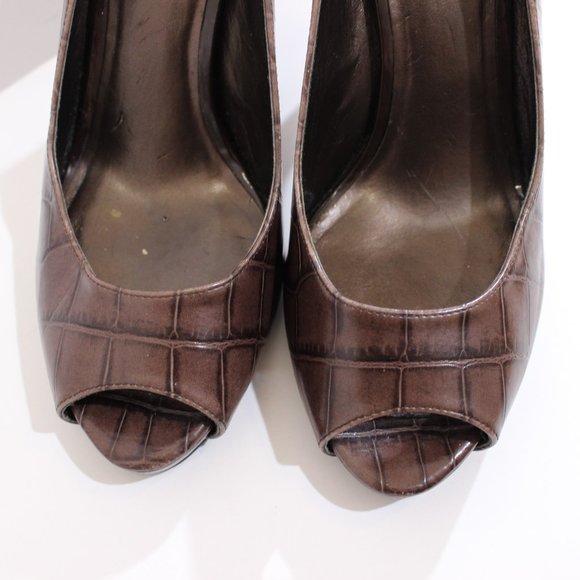 ALDO Brown Croc Print Leather 39 - Picture 5 of 6